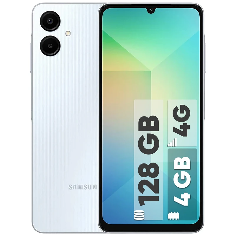 گوشی موبایل سامسونگ مدل Galaxy A06  ظرفیت 128 گیگابایت و رم 4 گیگابایت (آبی روشن)